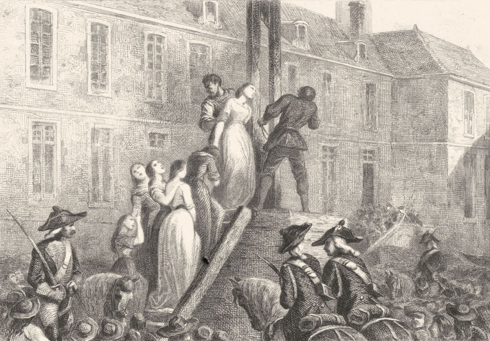 LOIRE-ATLANTIQUE. Une Execution a Nantes(1793) 1844 old print picture